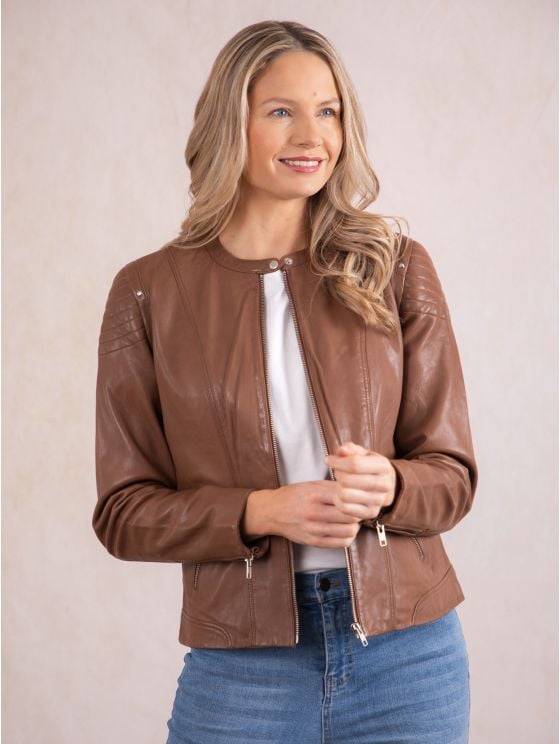 Heron Slim Fit Leather Racer Jacket