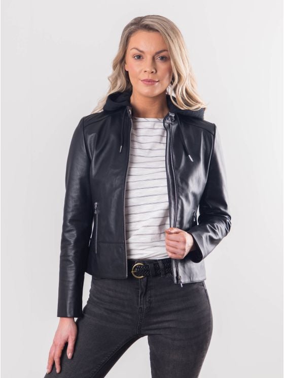 Heversham Hooded Leather Jacket