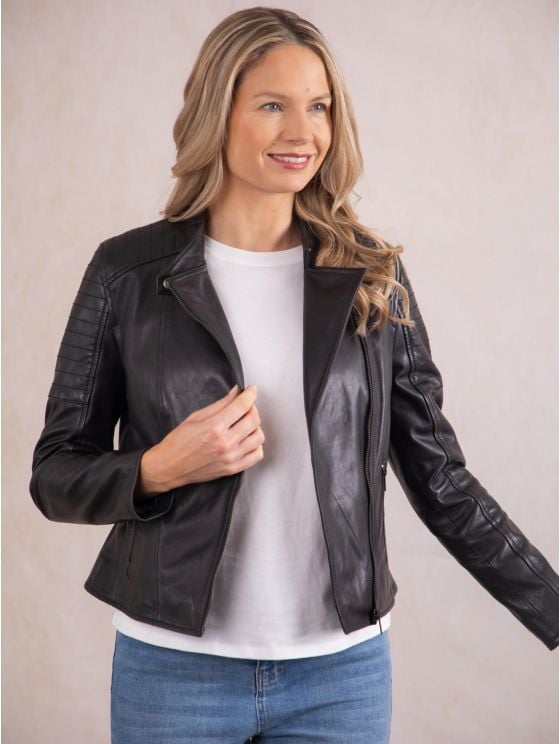 Nicole Leather Biker Jacket