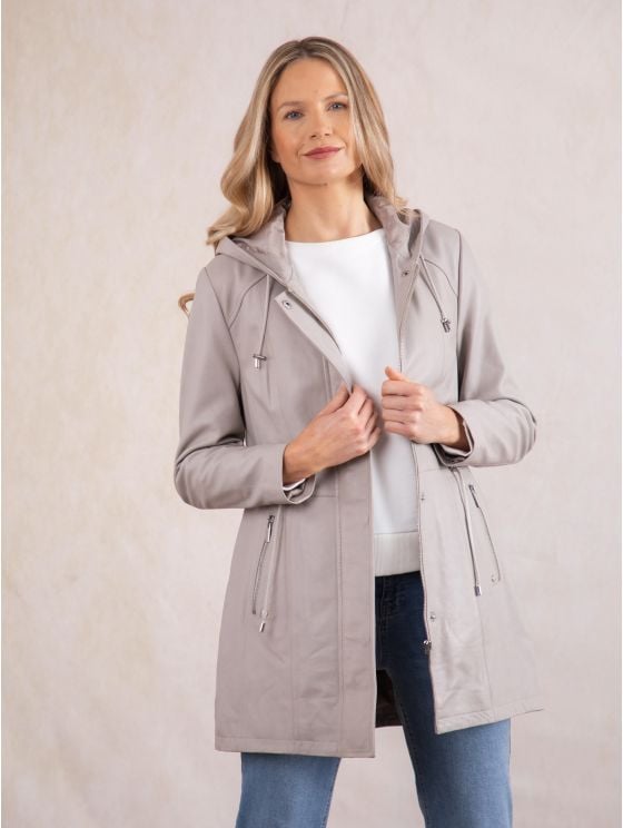 Ambleside Hooded Leather Coat
