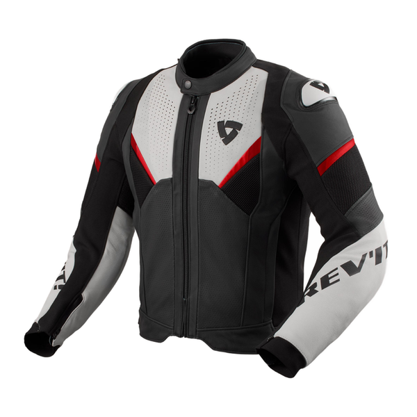 REV'IT! Automate Leather Jacket - Black/Light Grey