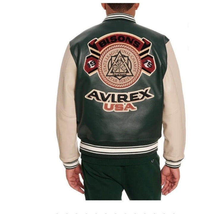 Avirex Bisons Varsity Jacket Hunter - Rare Leather