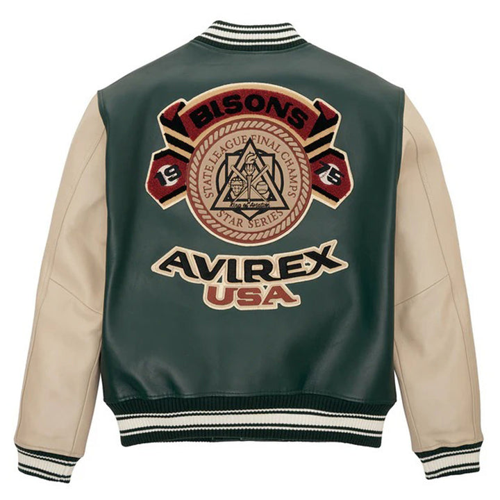 Avirex Bisons Varsity Jacket Hunter - Rare Leather