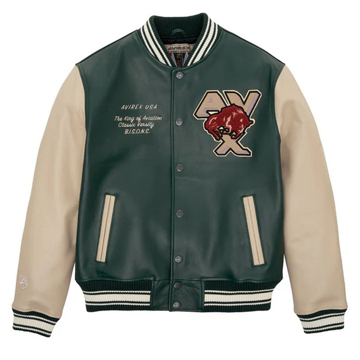 Avirex Bisons Varsity Jacket Hunter - Rare Leather