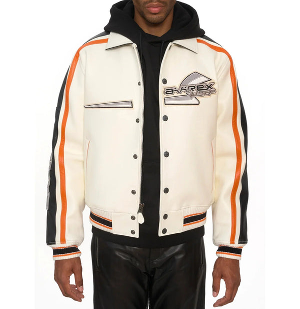 Avirex City Racer Leather Varsity Jacket - Rare Leather