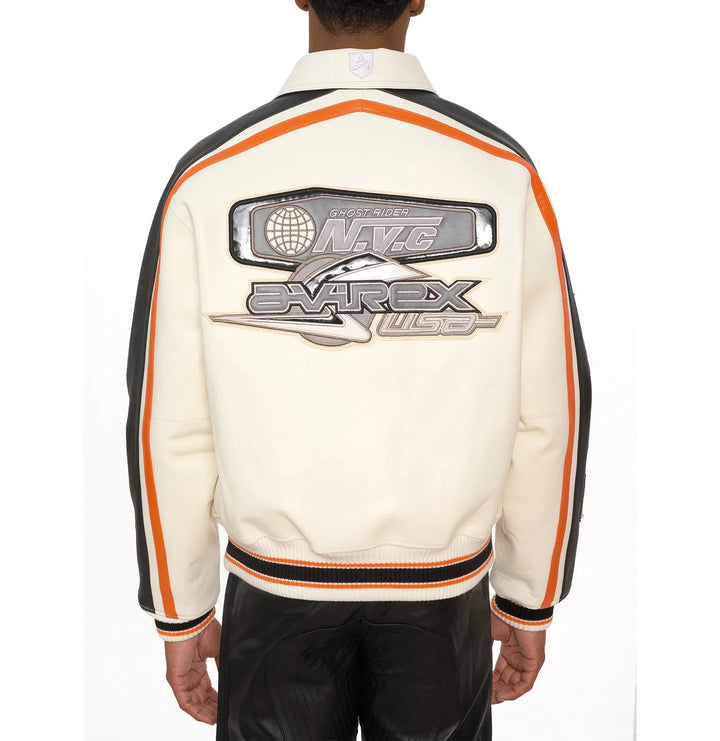 Avirex City Racer Leather Varsity Jacket - Rare Leather