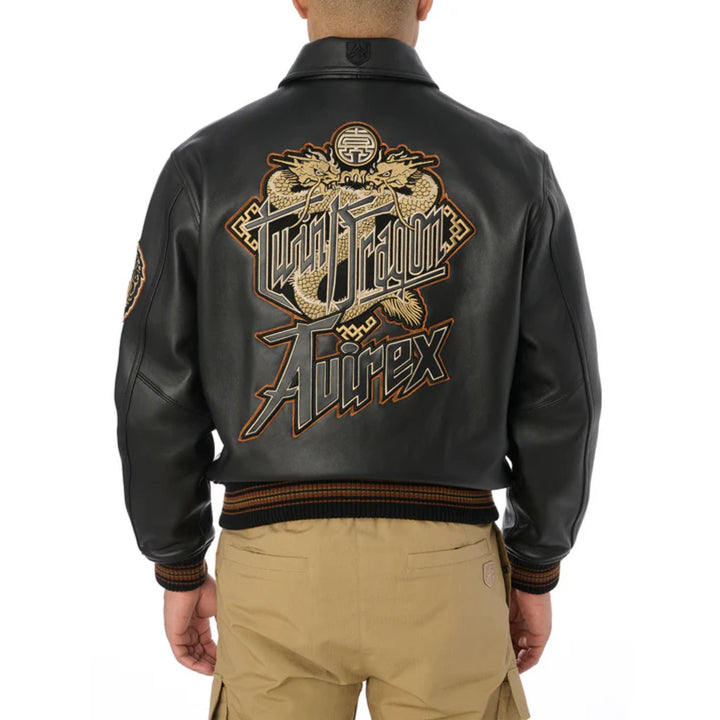Avirex Twin Dragon Leather Jacket - Rare Leather