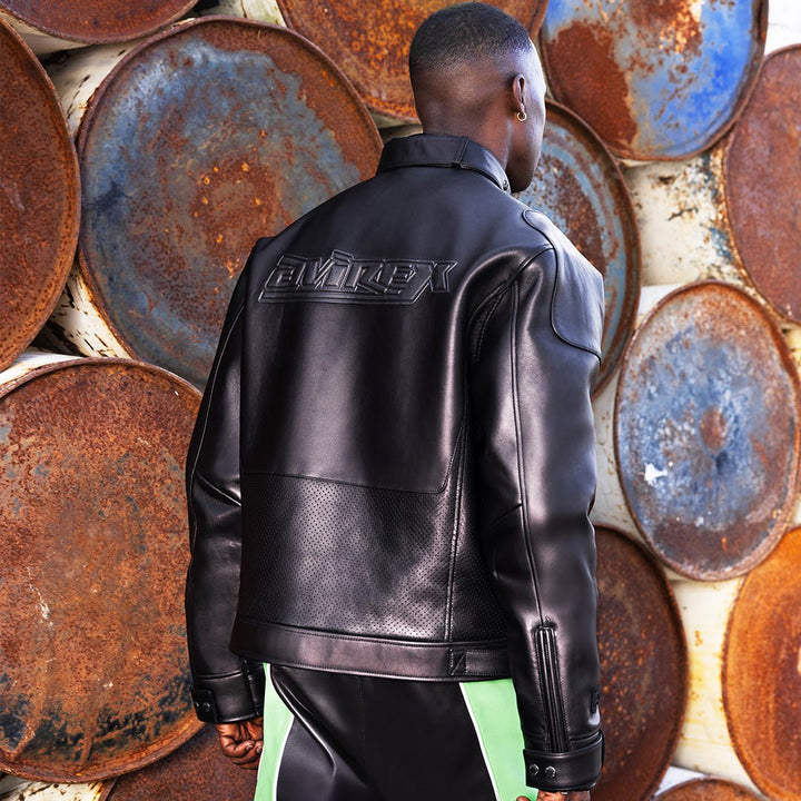 BLACK - OUT RACING JACKET - Rare Leather