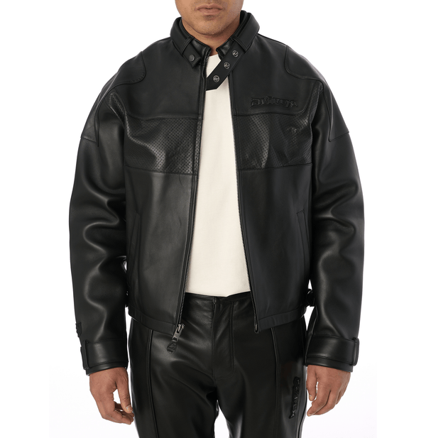 BLACK - OUT RACING JACKET - Rare Leather