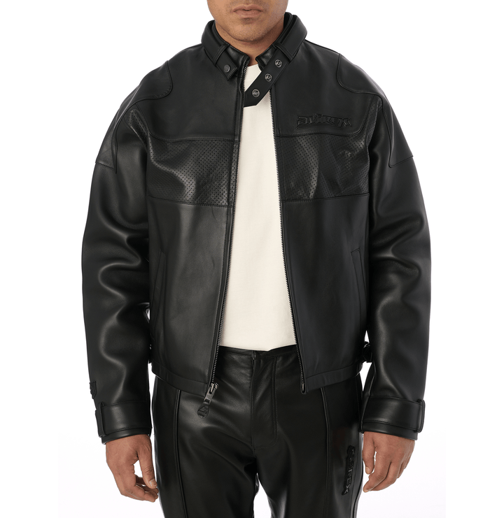 BLACK - OUT RACING JACKET - Rare Leather
