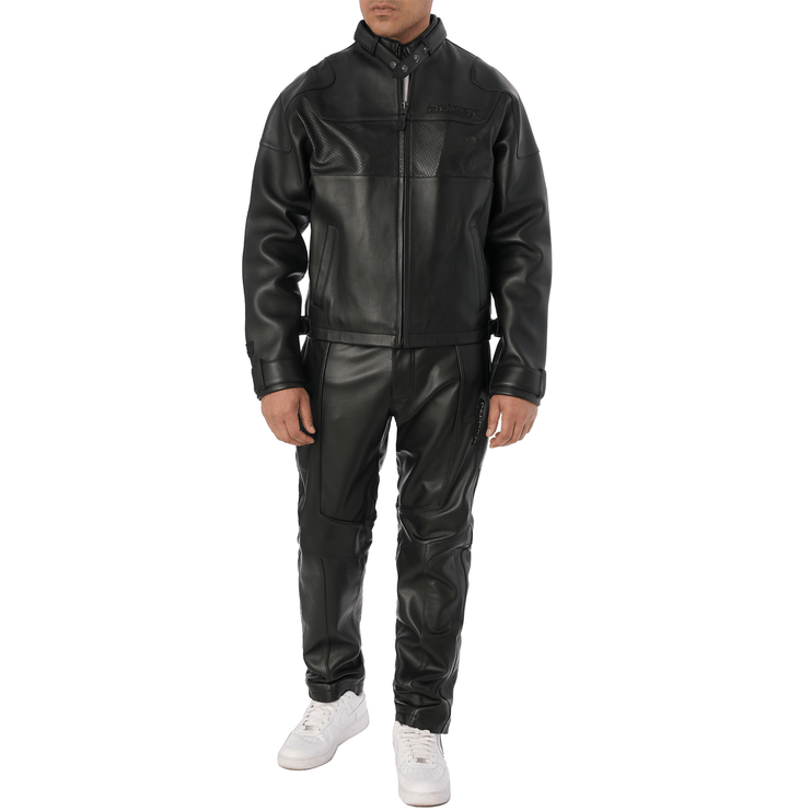 BLACK - OUT RACING JACKET - Rare Leather