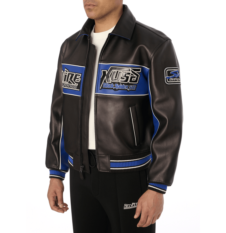 BLACK SPIDER RACER JACKET - Rare Leather