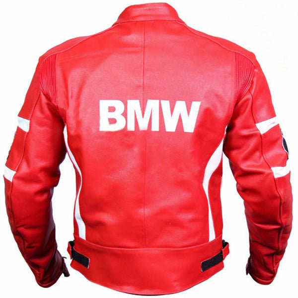 BMW Red Racing Leather Motorcycle Jacket - Rare Leather