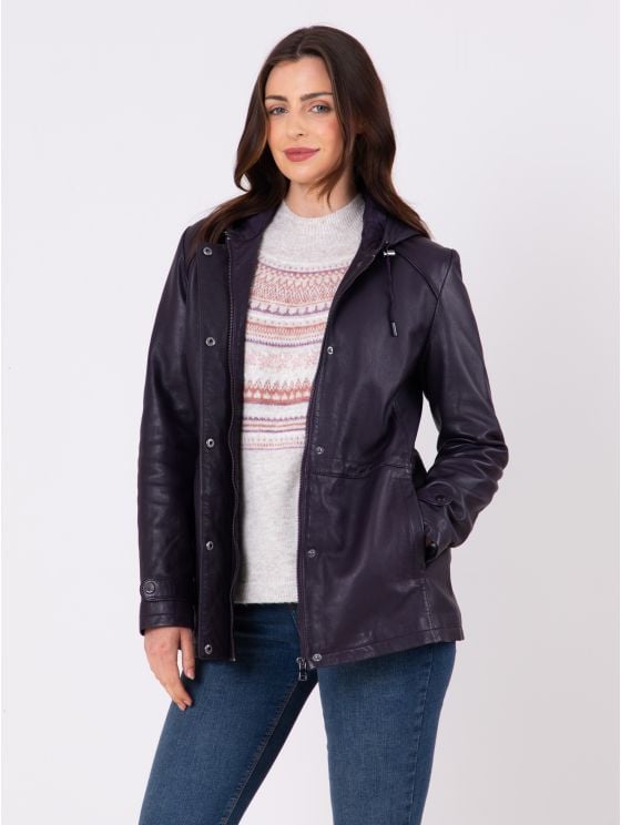 Patterdale Hooded Leather Coat