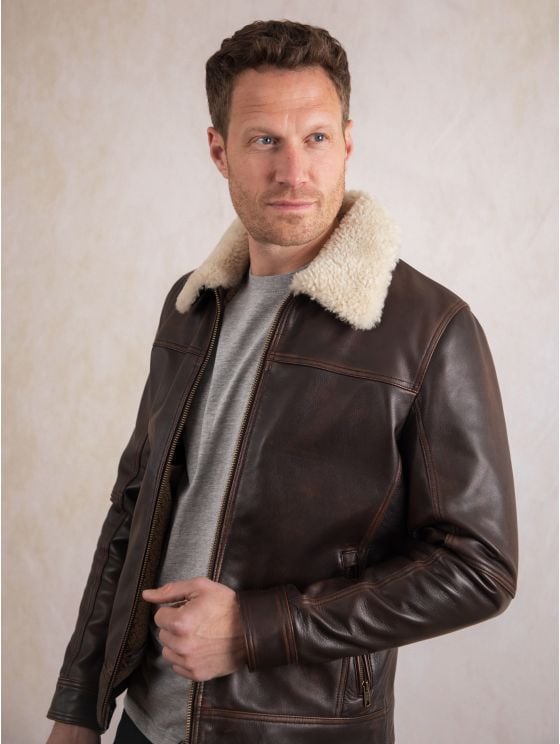 Beckhall Leather Aviator Jacket