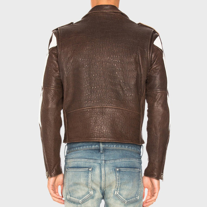 Color Block Lambskin Moto Leather Jacket - Rare Leather