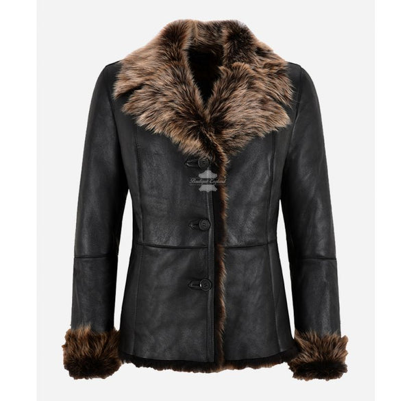 ELSIE SHEEPSKIN TOSCANA JACKET LADIES Montana NATURAL FUR WINTER JACKET
