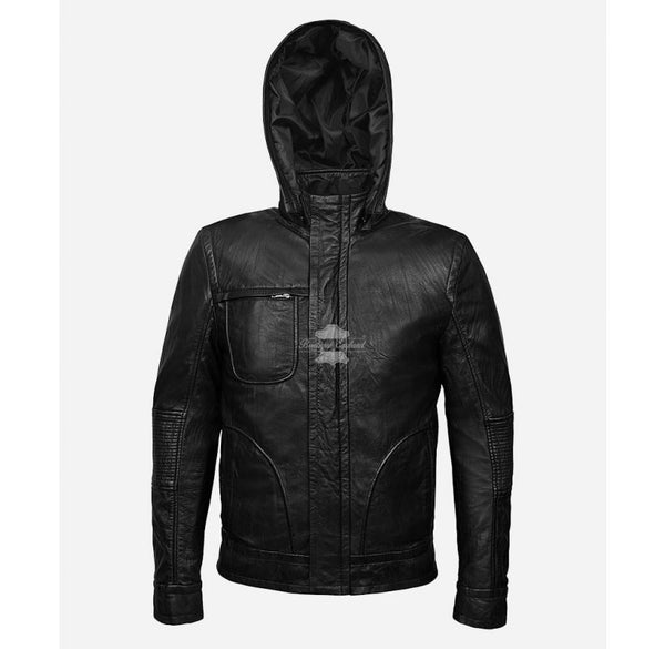 Ghost Protocol Hooded Jacket Movie Inspired Black Leather Jacket