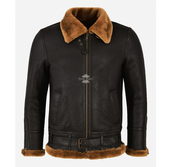 AVIATOR'S CHOICE B3 JACKET Brown CLASSIC SHEARLING SHEEPSKIN BOMBER JACKET