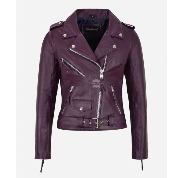 Brando Ladies Biker Jacket Thick Cowhide Biker Style Slim Fit Jacket