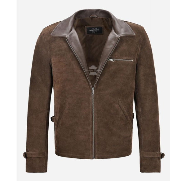 MAX VATAN Brad Pitt ALLIED MOVIE BROWN SUEDE JACKET