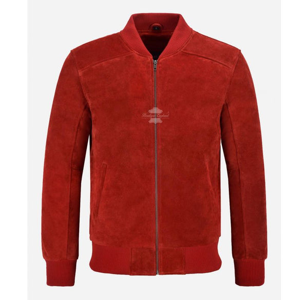 70's Men's Suede Bomber Varsity Jacket Retro Flight Jacket