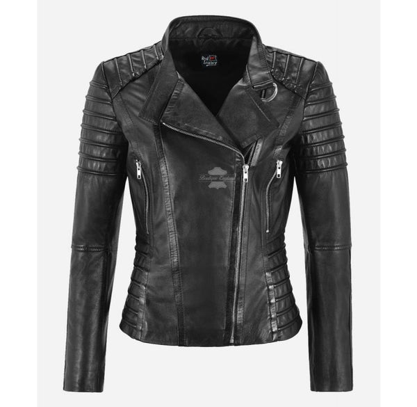 DIANA Women Leather Jacket Classic Fashion Biker Style Jacket