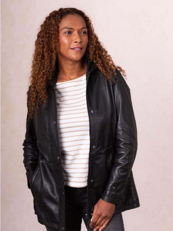 Patterdale Hooded Leather Coat