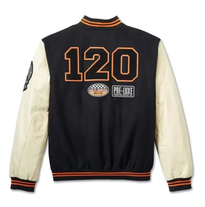 Harley - Davidson 120th Anniversary Varsity Jacket in Male | Varsity Jacket for XS | Stylish Varsity Jacket by OutfitTouch