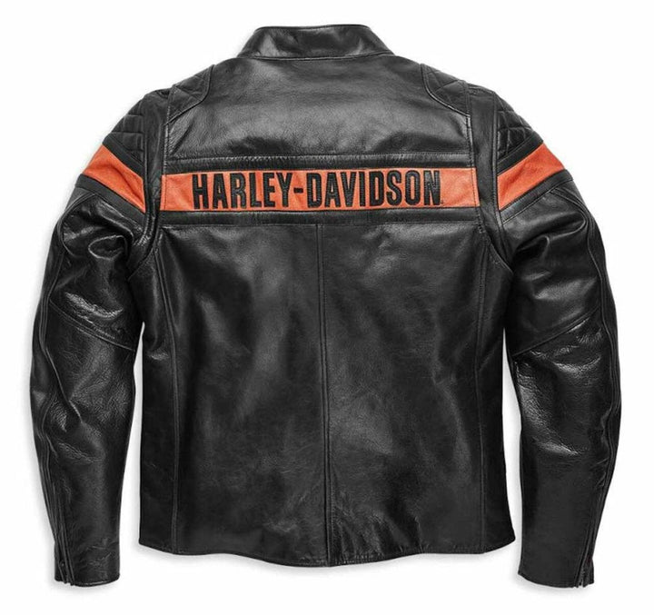 Harley - Davidson Men’s Victory Sweep Vintage Leather Jacket Black in Male | Motorcycle Outerwear for XS | Stylish Motorcycle Outerwear by OutfitTouch