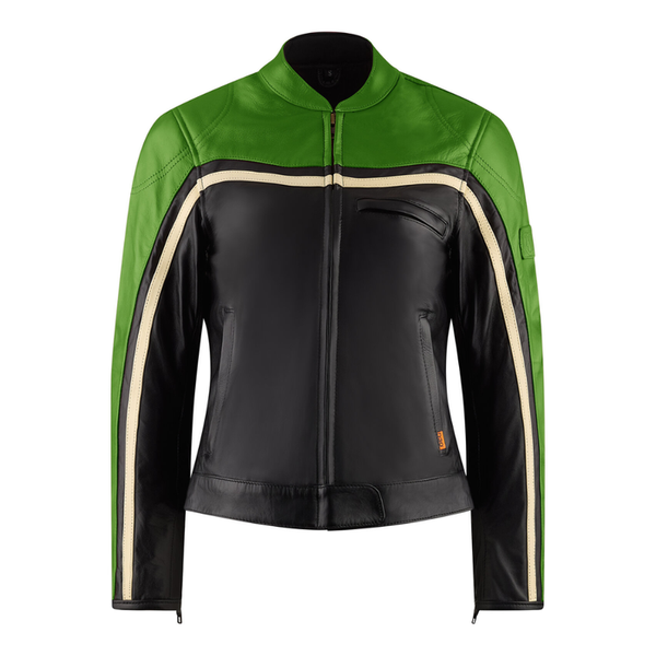 Motogirl Hayley Ladies Leather Jacket - Green