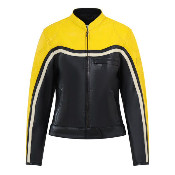 Motogirl Hayley Ladies Leather Jacket - Yellow