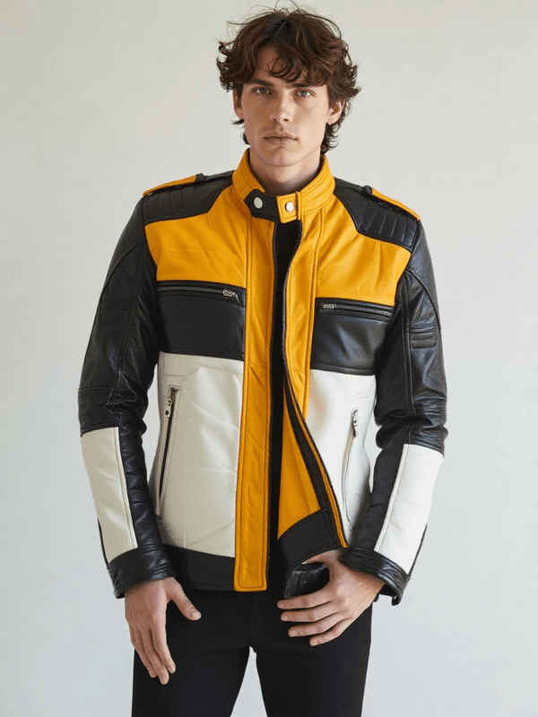 Men Vintage Cafe Racer Retro Leather Jacket - Rare Leather