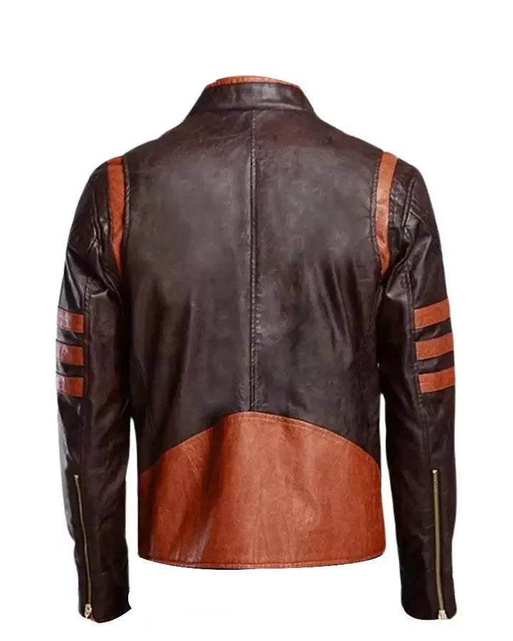 Mens Brown Cafe Racer Distressed Motorcycle Jacket - Rare Leather