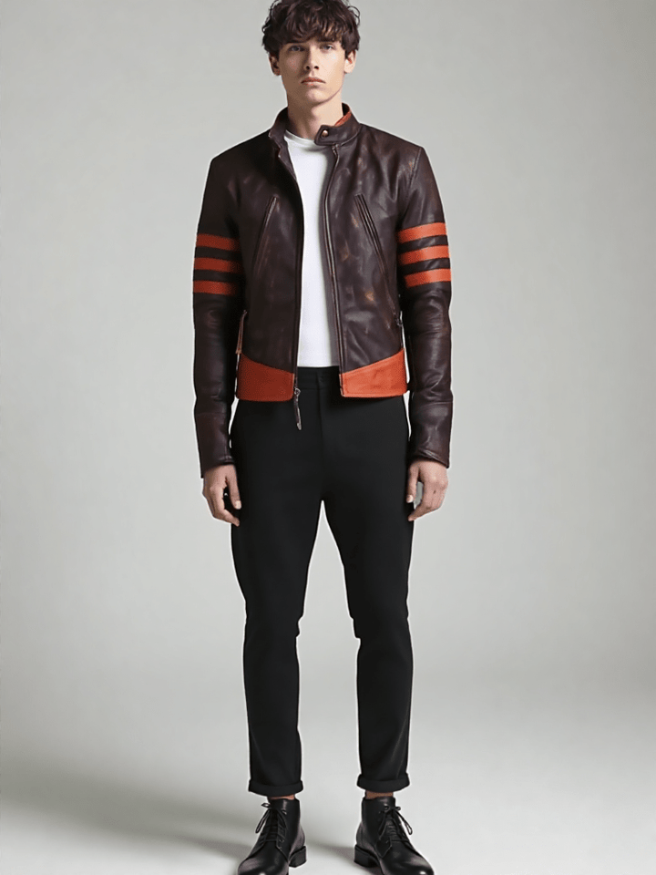 Mens Brown Cafe Racer Distressed Motorcycle Jacket - Rare Leather