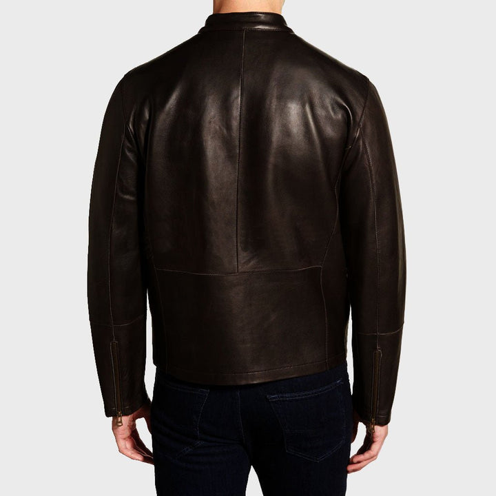 Men's Classy Lambskin Leather Moto Jacket - Rare Leather