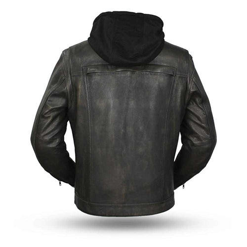 Mens Leather Denim Style Motorcycle Jacket - Rare Leather