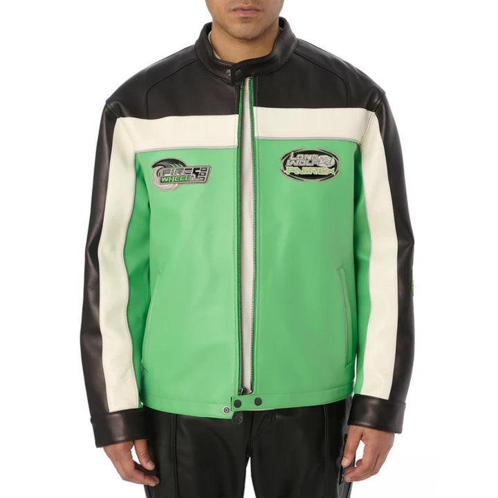 Men's Lone Wolf Leather Racer Jacket - Rare Leather