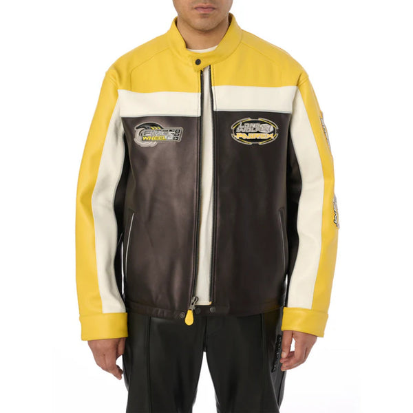 Men's Lone Wolf Leather Racer Jacket - Rare Leather
