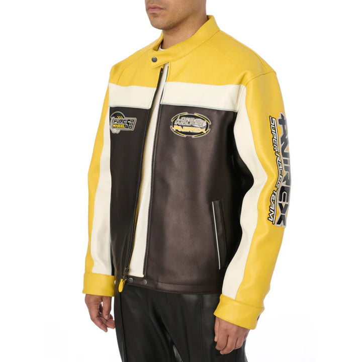 Men's Lone Wolf Leather Racer Jacket - Rare Leather
