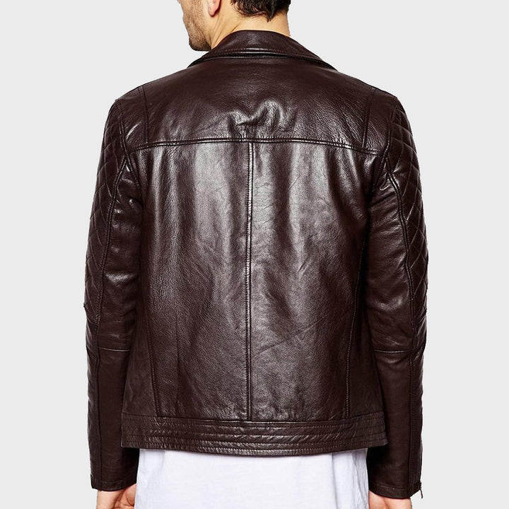 Men's Urbane Style Leather Motorcycle Jacket - Rare Leather