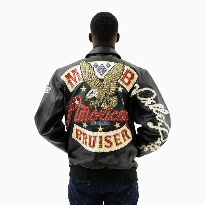 Plush Leather Bomber Jacket
