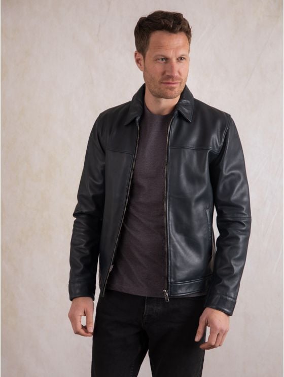 Renwick Collared Leather Jacket