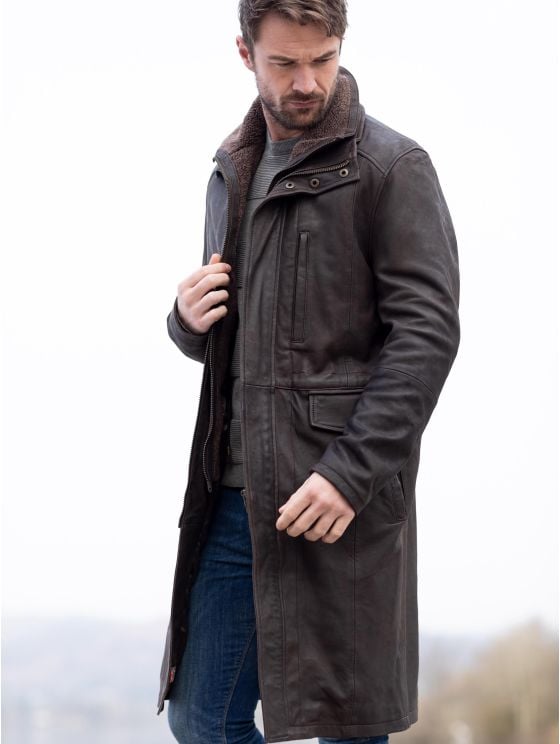 Kirkland Long Leather Coat