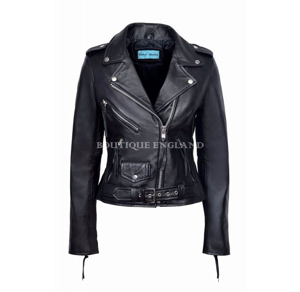BRANDO LADIES JACKET BIKER FASHION SOFT LEATHER FASHION JACKET