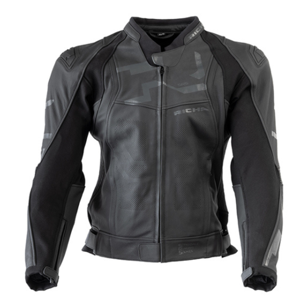 Richa Stradale Leather Jacket - Black/Black