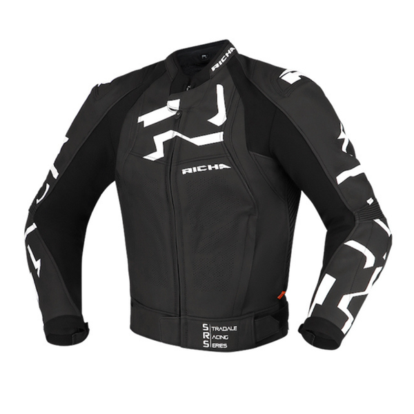 Richa Stradale Leather Jacket - Black/White