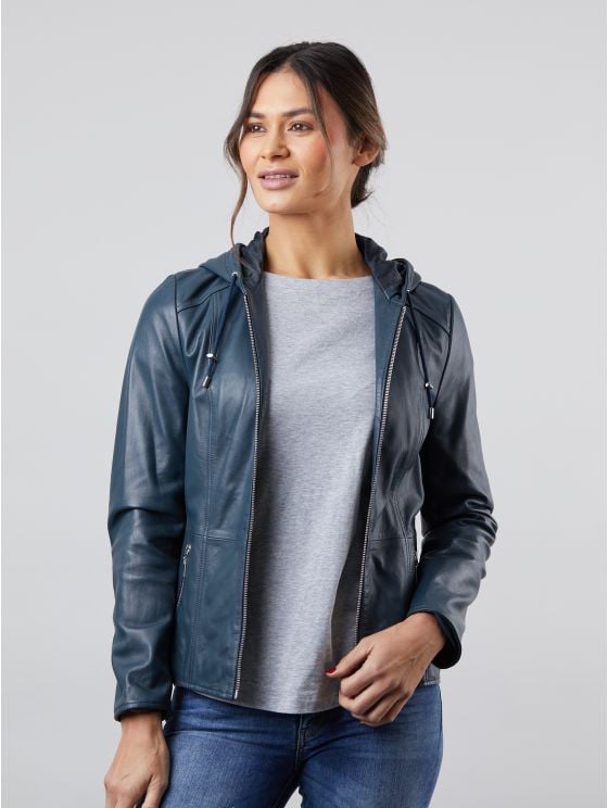 Abbeyville Hooded Leather Jacket