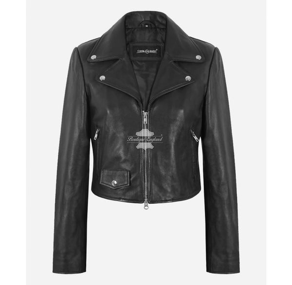 KENDALL Women Leather Jacket Short Body Slim Fashion Jacket